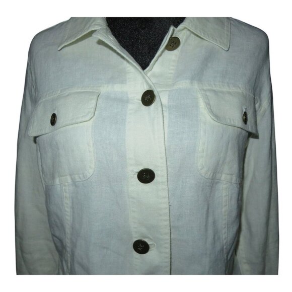 BOGO Charter Club White 100% Linen Button Up Jacket size Medium - Picture 2 of 7